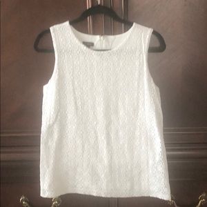Talbots White Lace Top